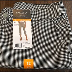 Rafaella Houndstooth Stretch Capri Pants